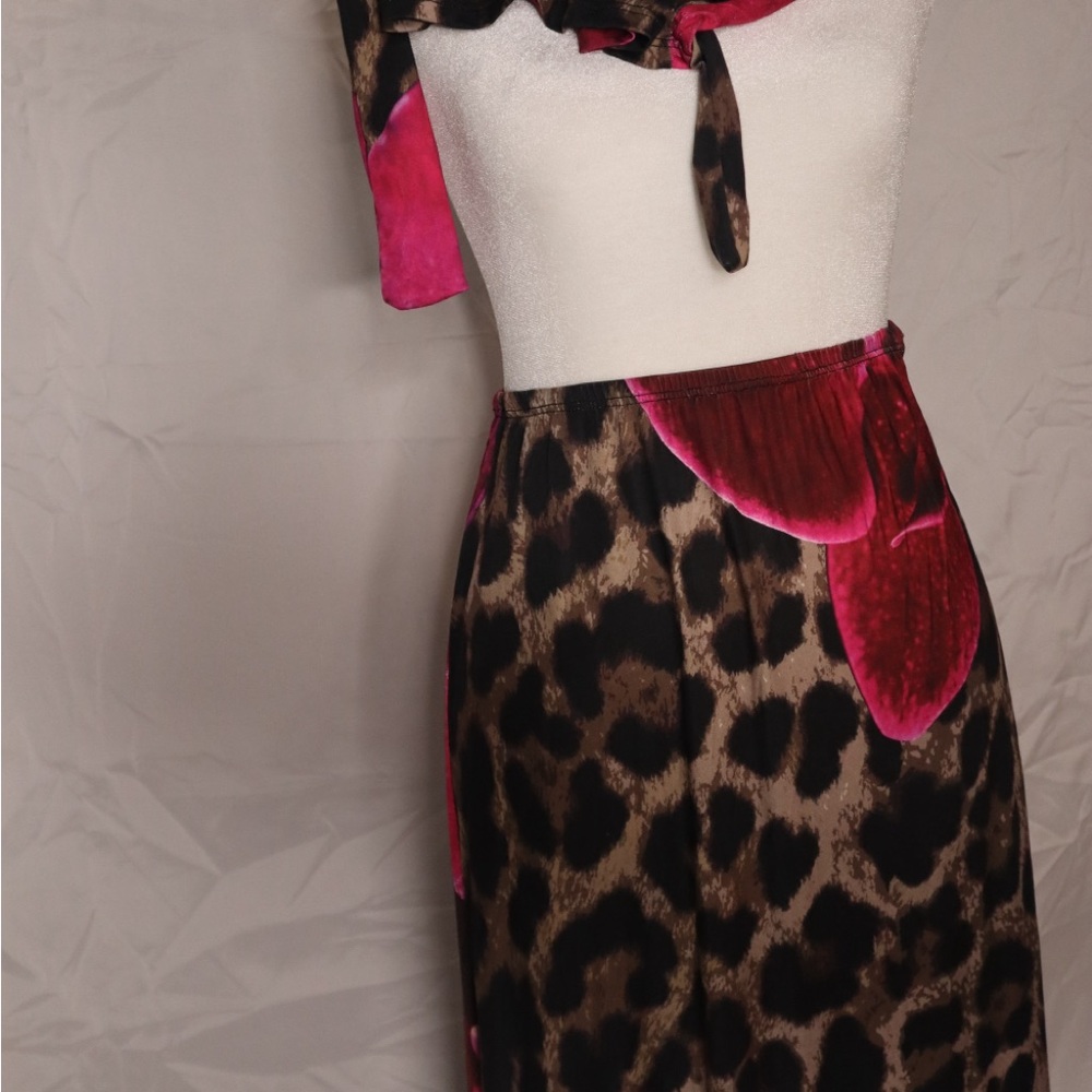 Fashion Nova Pink and Brown Leopard Print Top
